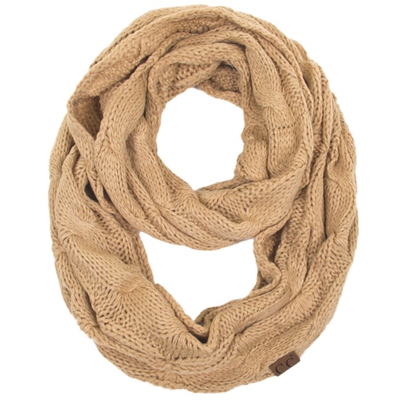C.C 3pc Knit Warm Pom Beanie Gloves Scarves Set